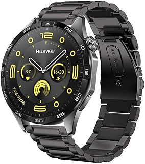 سوار ساعة هواوي جي تي 4 الذكية من لامسو، سوار بديل معدني من الفولاذ المقاوم للصدأ مع أداة تعديل الطول متوافق مع ساعة هواوي جي تي 4 الذكية مقاس 41 ملم/46 ملم