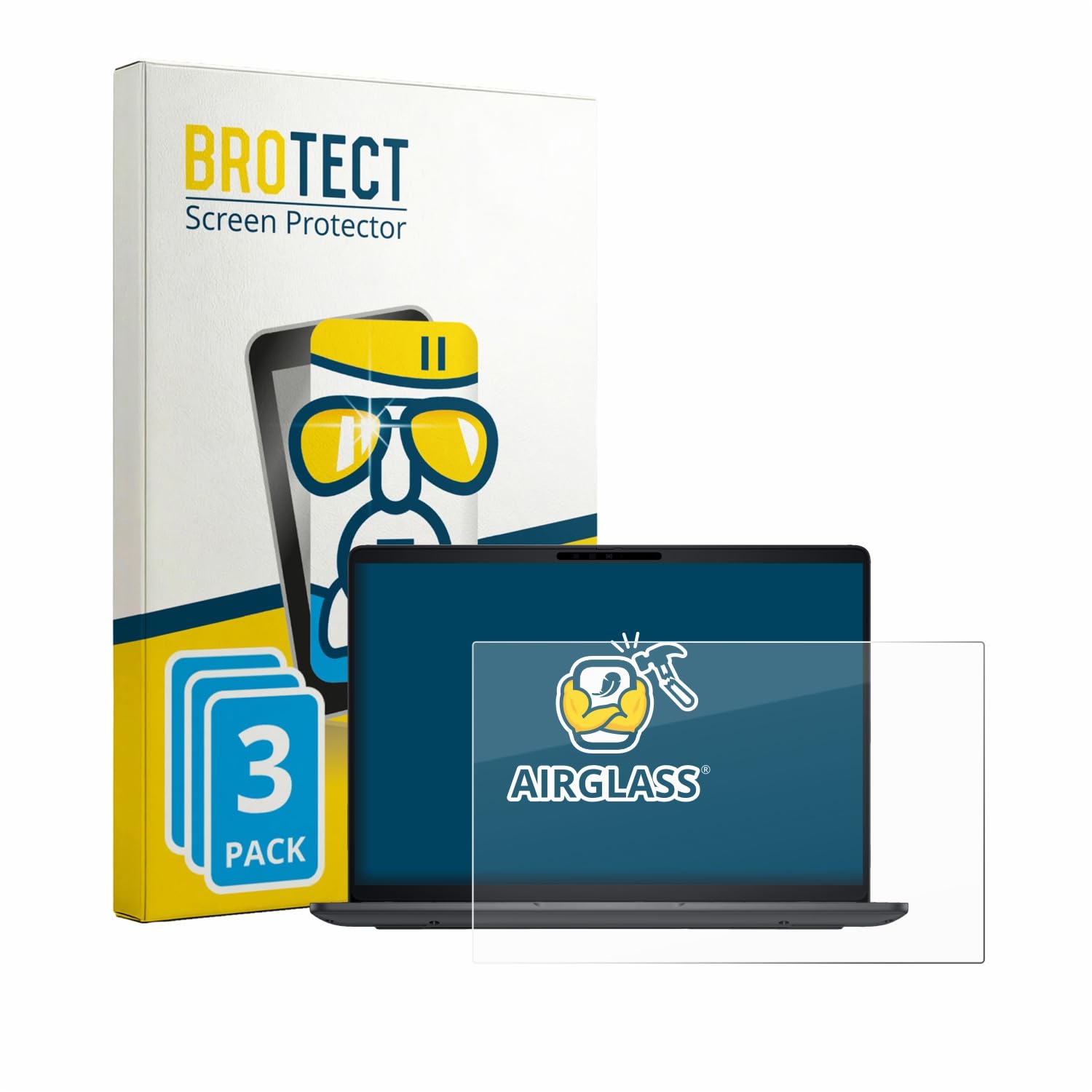 BROTECT Protector Pantalla Cristal para Dell Pro 3-Serie 14 P314260 Protector Vidrio (3 Unidades) - [Dureza 9H, Anti-Arañazos]