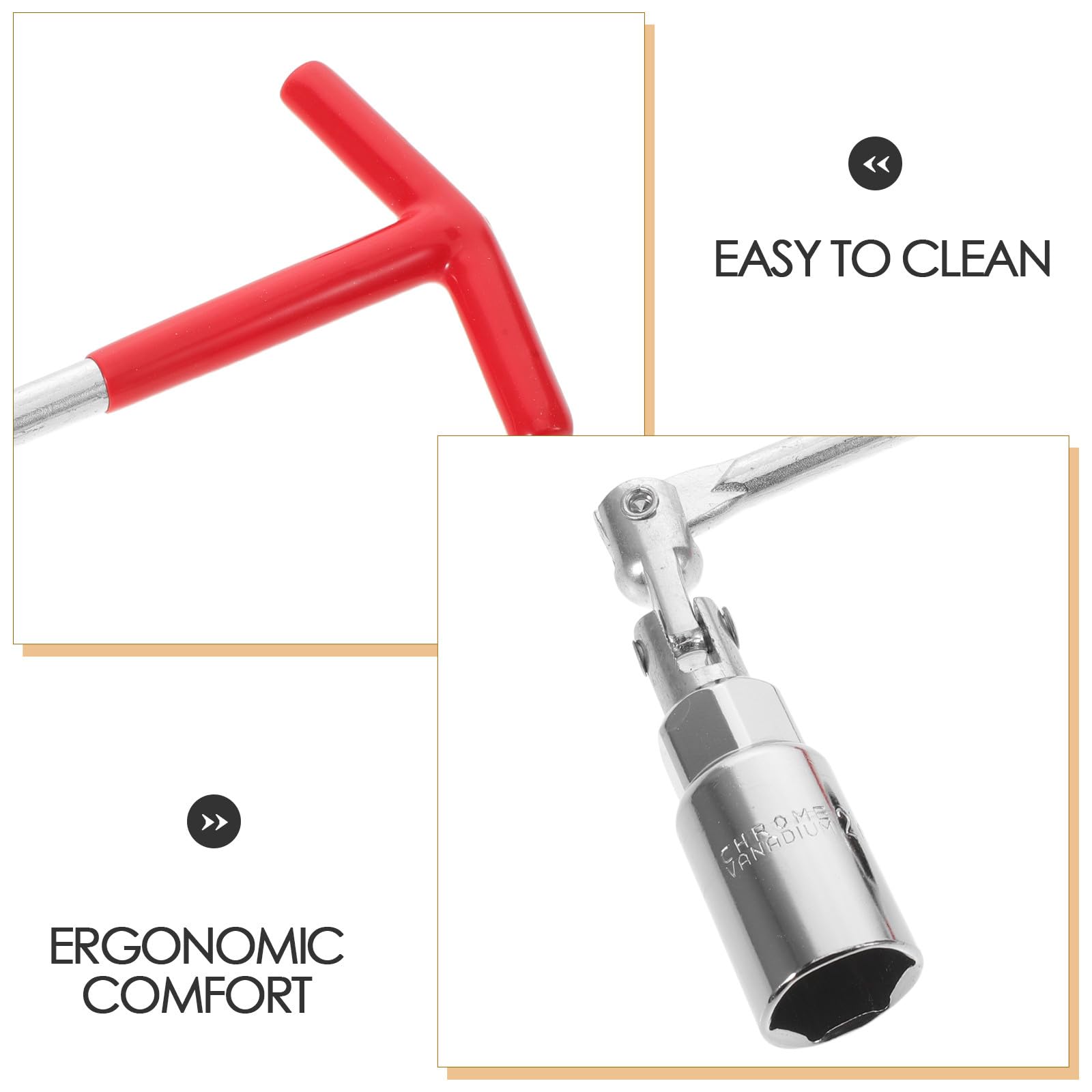 Cabilock Juego de herramientas para extraer bujías: llave de bujías con mango en T (16 mm y 21 mm) para motocicletas, cortacéspedes y vehículos pequeños.