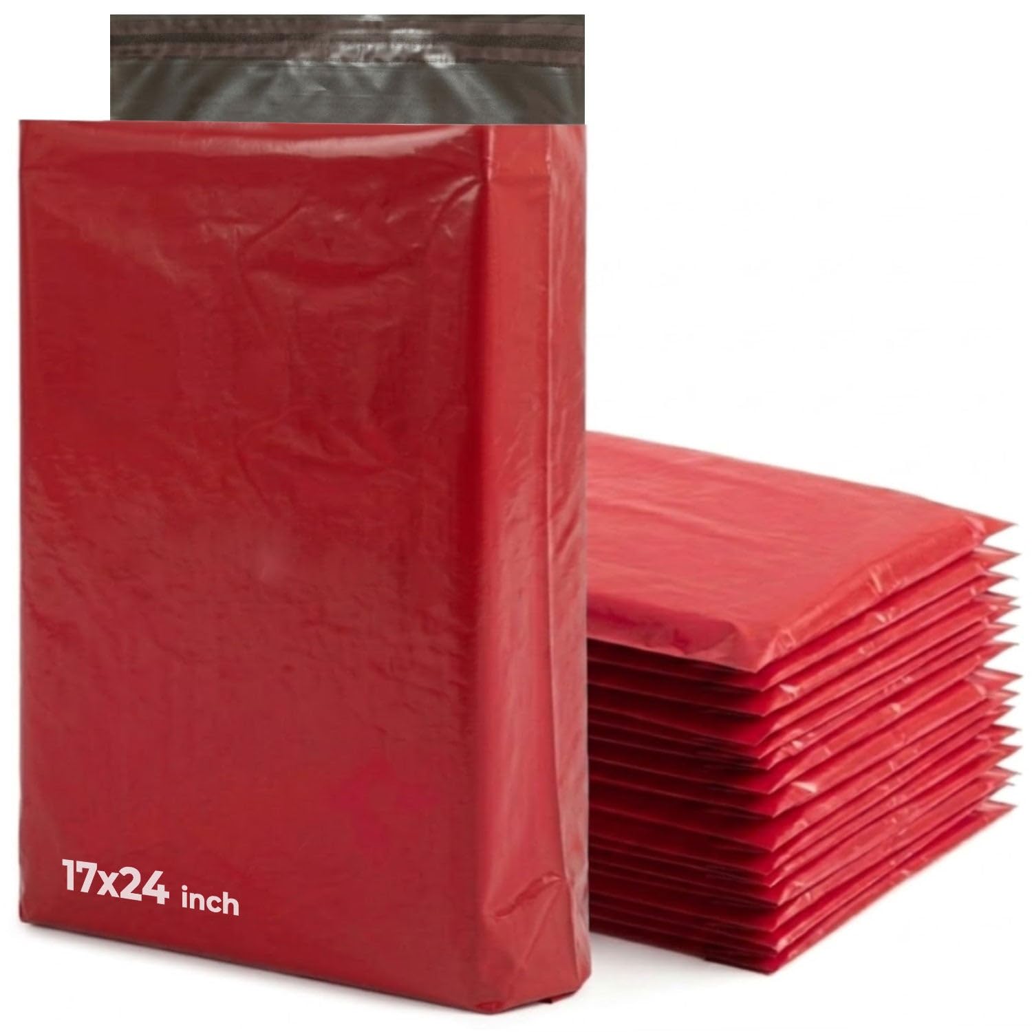 iSOUL Parcel Bags, 17x24 [432mm x 610mm] Vinted Strong Large Mailing Postal Postage Bags [Use in Parcel, Delivery, Shipping, Mail, Package] Red Bags