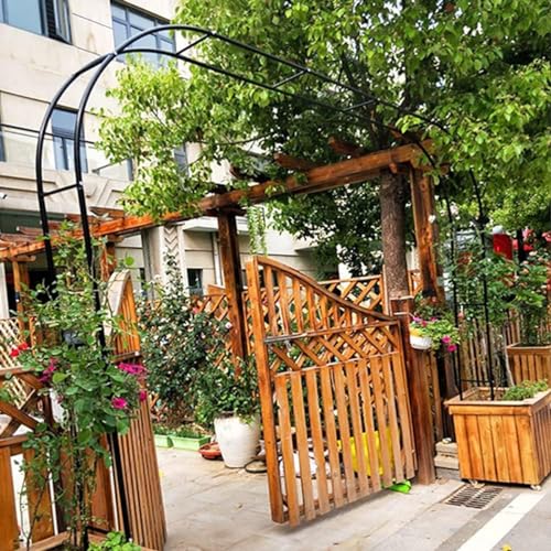 Arco de jardín de metal resistente de 2,4 m, marco de acero para plantas trepadoras al aire libre e interior, soporta rosas y trepadoras, 350 x 220 cm, resistente a la intemperie