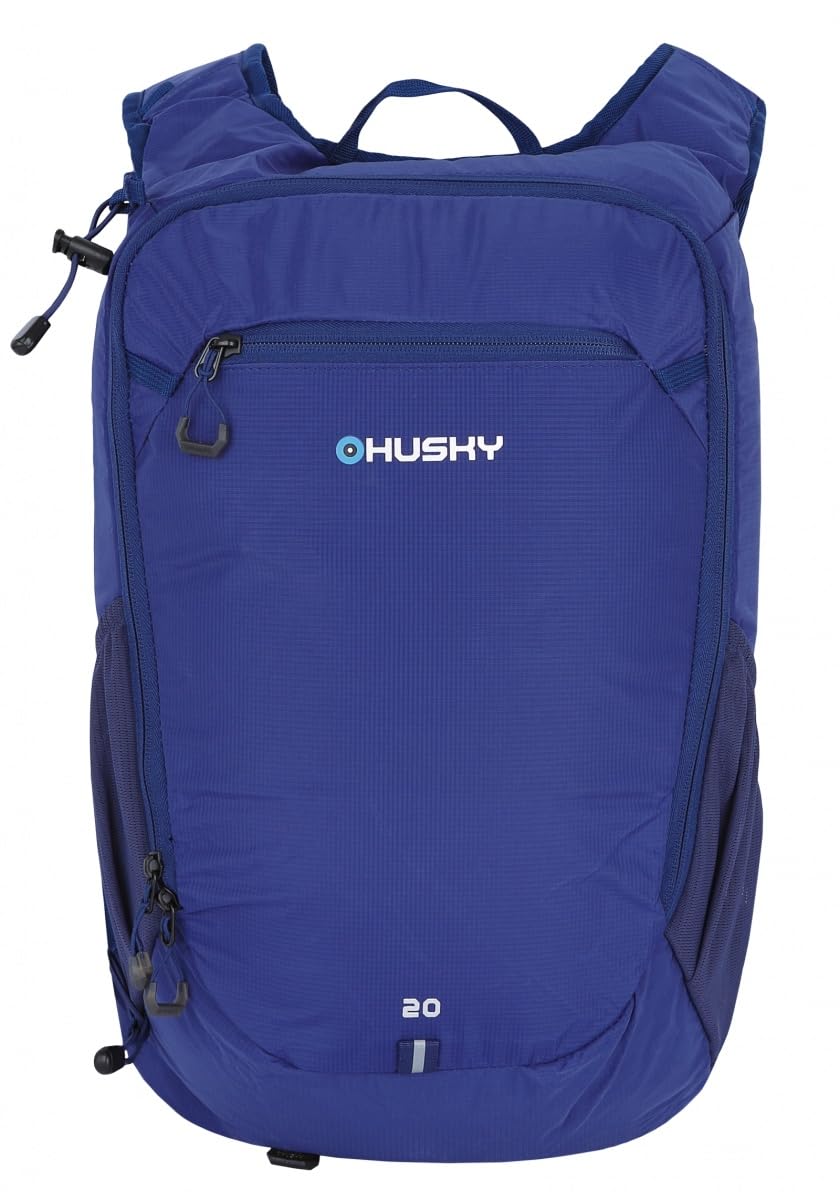 Husky Fahrradrucksack 20L – Leichter, Robuster & Wasserdichter Outdoor-Rucksack mit Viel Stauraum, Komfortsystem & Regenhülle für Radfahren, Trekking, Wandern & Reisen (Peten, Blau)