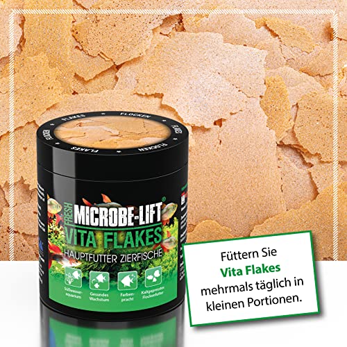 Flockenfutter für Zierfische – ARKA Vita Flakes 250 ml – hochwertiges, kaltgepresstes Alleinfutter für Süßwasseraquarien – unterstützt Farbenpracht, Vitalität & Wachstum – ohne Spirulina