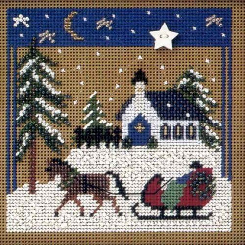Sleigh Ride Beaded Cross Stitch Kit Mill Hill 2002 Buttons & Beads Winter MHCB192
