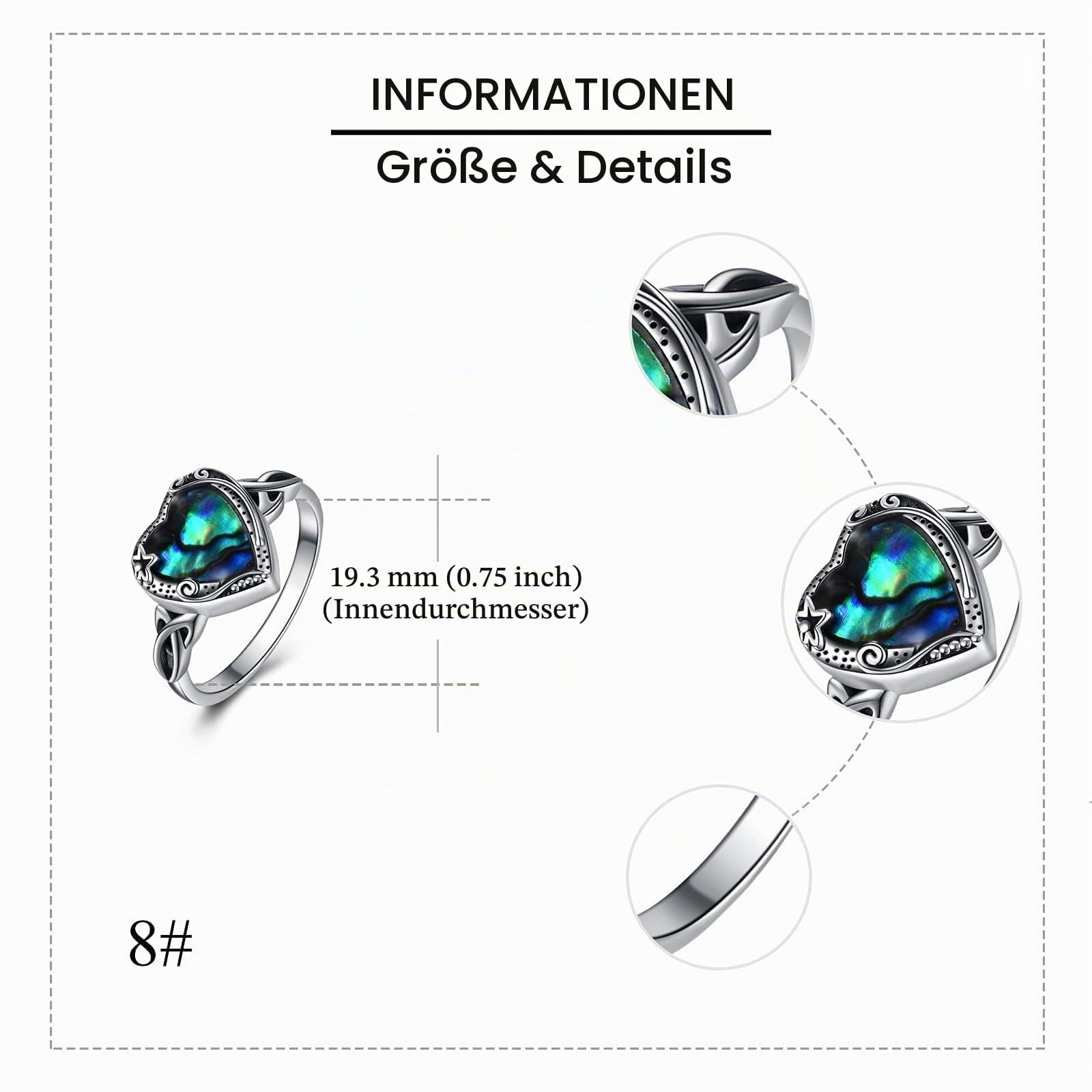 URONE Urnenring für Asche Sterlingsilber Gedenkurnen Schmuck Geschenk für Frauen