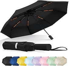 Yoobure Umbrellas for Rain with Ring Buckle - Travel Umbrella Compact for Backpack, Car, Walking, Automatic UV Umbrella for Sun Protection, Small Portable & Folding Umbrellas for Windproof, Women Kids