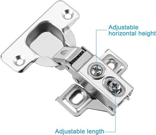 Miniatura 5 de Jnnicoog Paquete de 20 bisagras de gabinete de cierre suave, bisagras de gabinete de níquel cepillado, bisagras de gabinete de cocina inoxidable