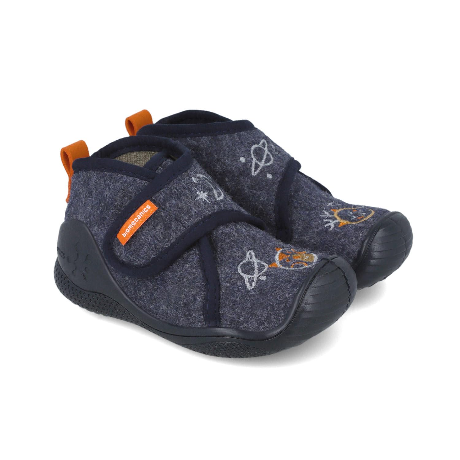 Biomecanics 251144-B168 | Zapatillas de Casa Niño Bebé Gris Oscuro con Cierre Ajustable | Suela Antideslizante | Plantilla Extra