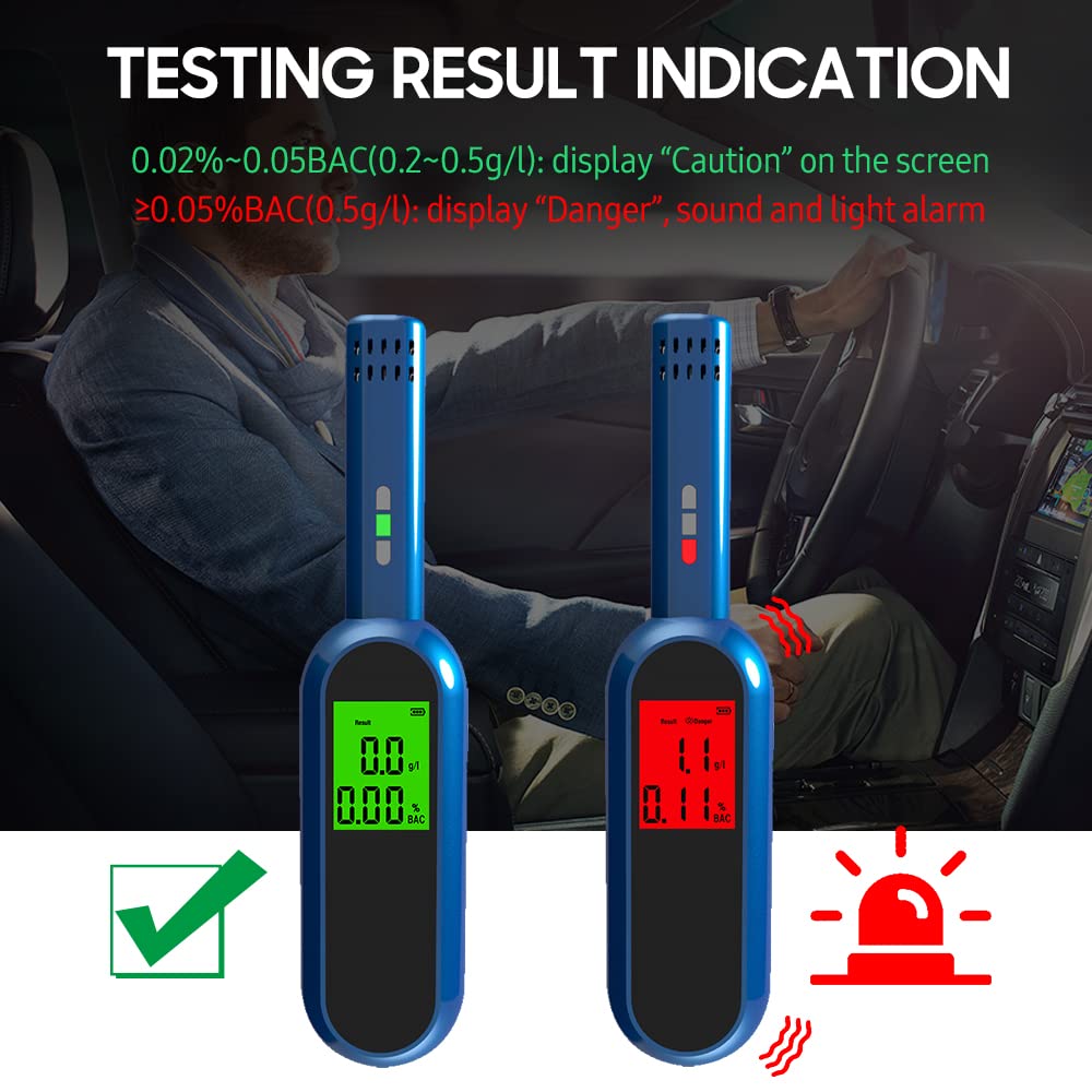 Reable Breath Tester LCD cyfrowy alkomat Tester dmuchania przenośny ręczny wskaźnik wykrywania jazdy pod wpływem alkoholu/191