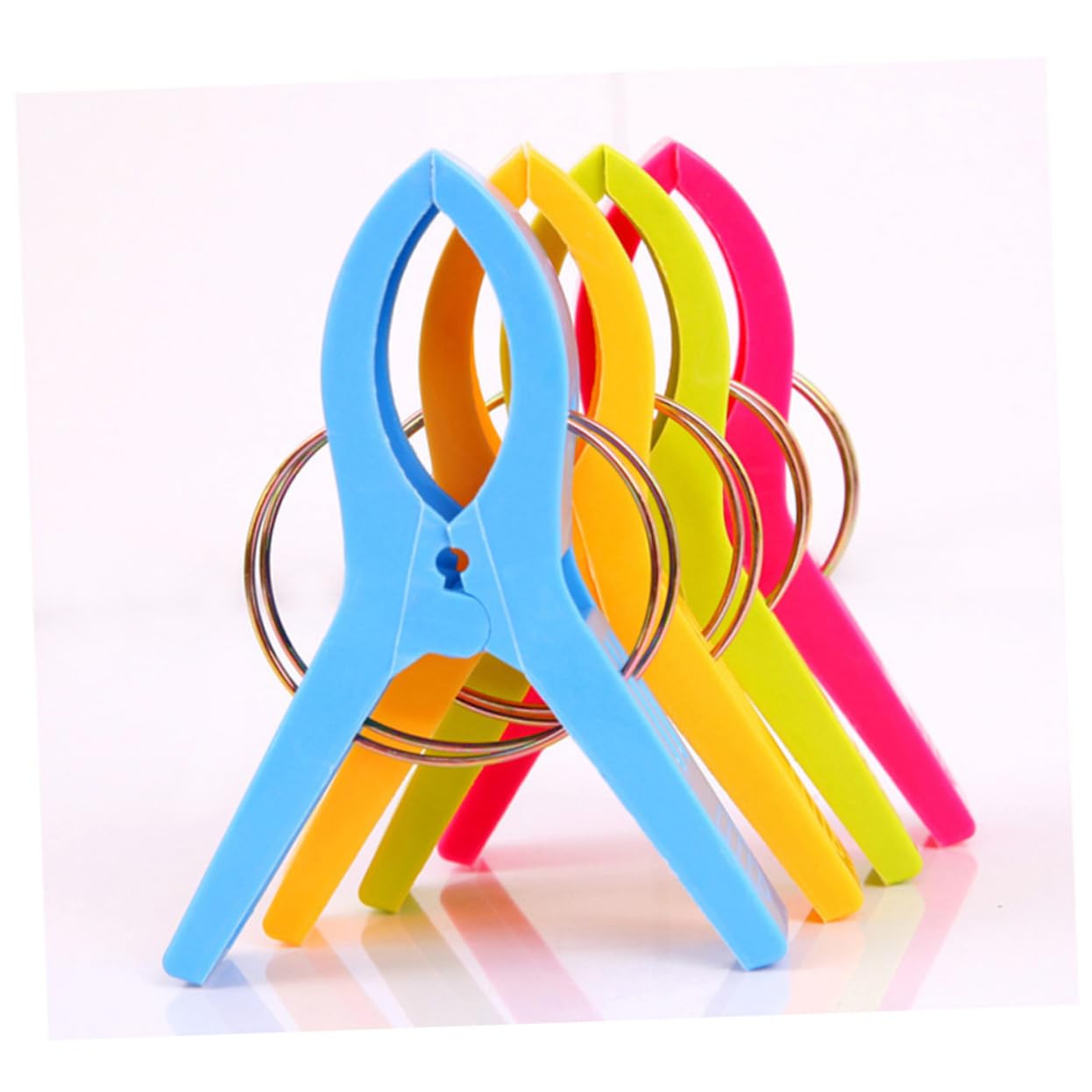 TIDTALEO 8pcs Jumbo Plastic Towel Clips for Beach and Pool Loungers Non- Cloth Clips Random Bright Colors for Holding Towels Skirts and More