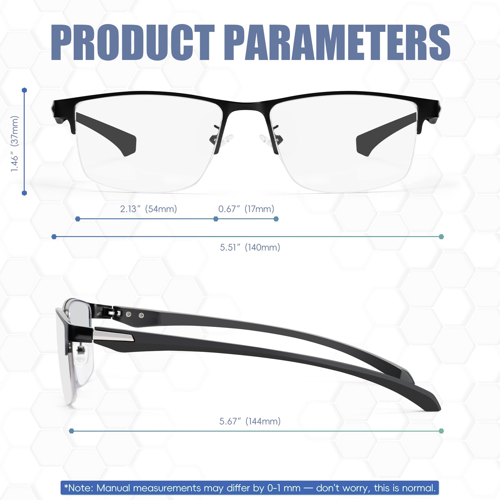 2 Stück progressive Multifokal-Lesebrille für Herren, TR90-Metallrahmen mit halbem Rand, Multifokus-Computerleser