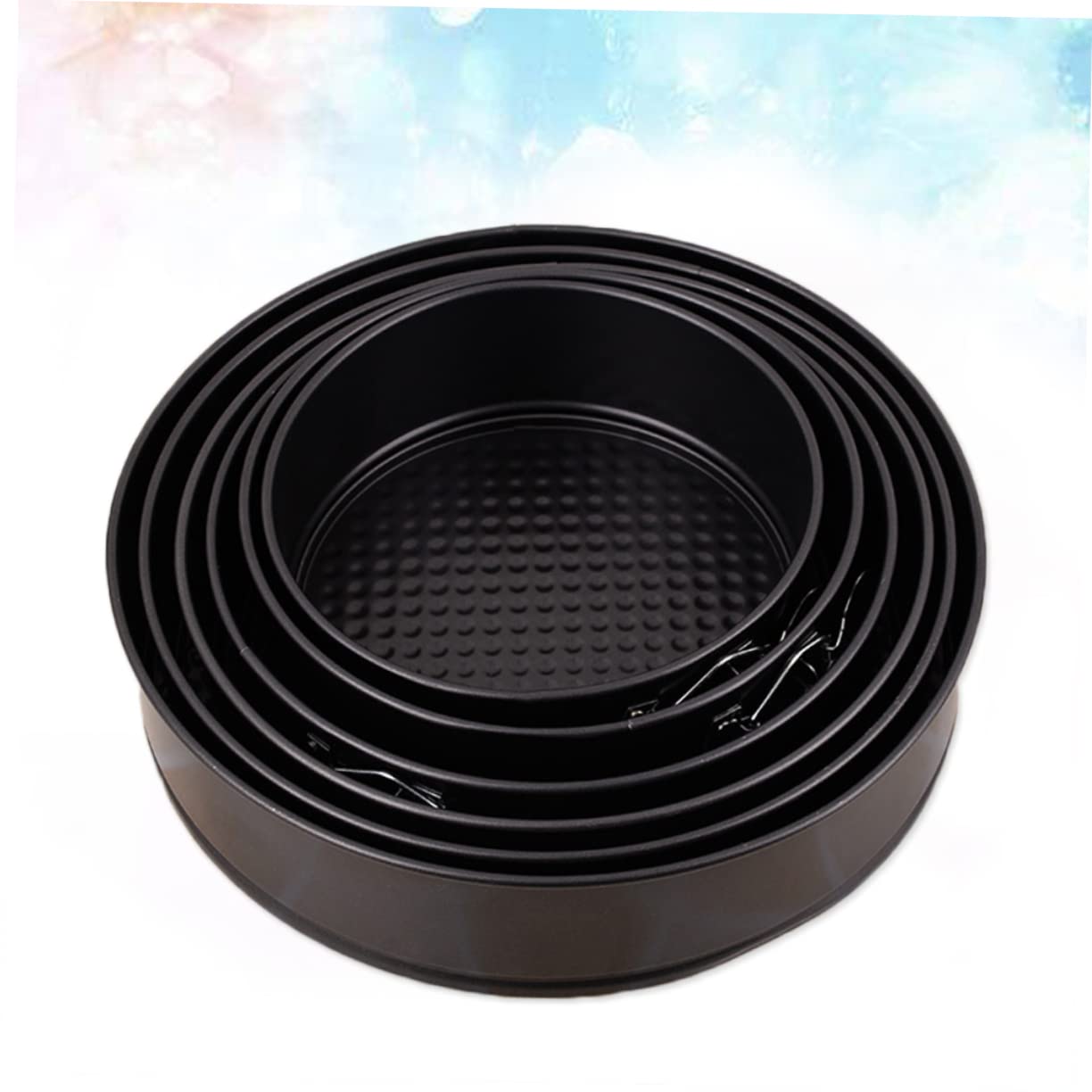 Zerodeko 6pièce Moules à Gâteaux Ronds Antiadhésifs Avec Fond Nid Abeille Pour Pâtisserie Maison Fête Mariage