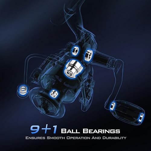 Miniatura 4 de KastKing Centron & Centron Lite - Carrete de pesca giratorio de agua dulce y salada, arrastre máximo de hasta 17.5 libras, relación de engranaje