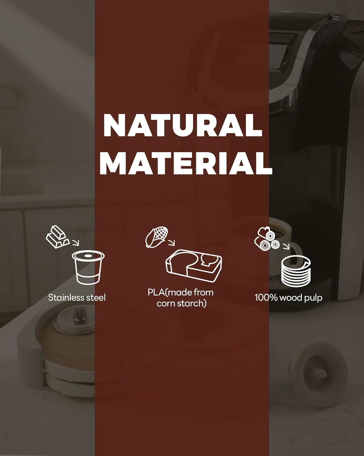 K1 Coffee Pod Maker with Reusable Coffee Pods, including 300pcs filter paper Compatible with Keurig 2.0 and 1.0 Coffee Makers machine,single serve pod coffee maker - Image 7