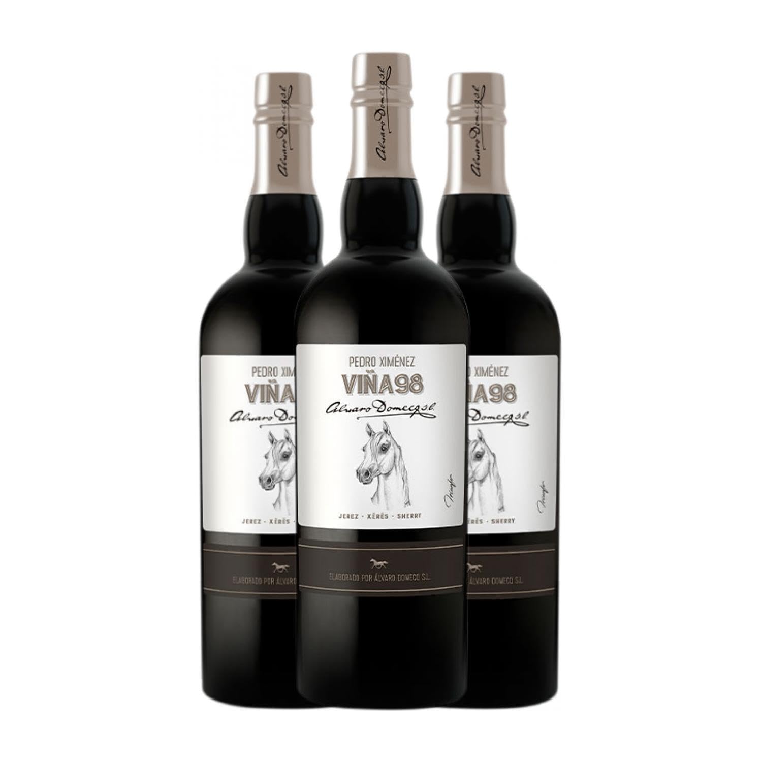 Domecq Viña 98 Pedro Ximénez Jerez-Xérès-Sherry 75 cl (Schachtel mit 3 Flaschen von 75 cl)