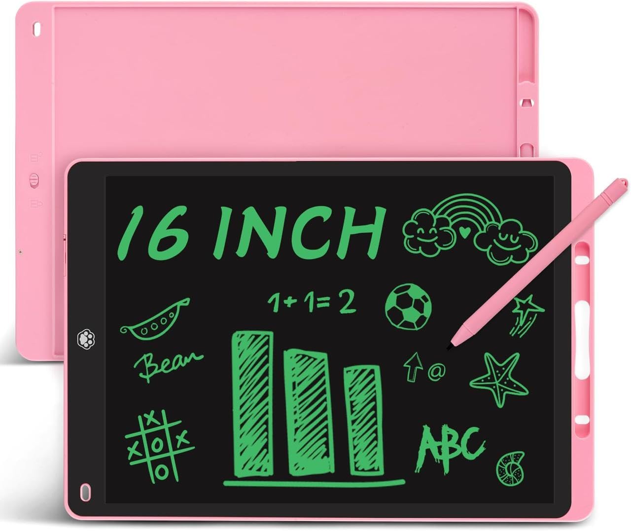 LCD Writing Tablet 16 inches Paperless Memo Digital Tablet Pad for Writing/Drawing/Scribble Board/Erasable Doodle Pad for Educational Toy for Kids 16" Multicolour (16-inch)