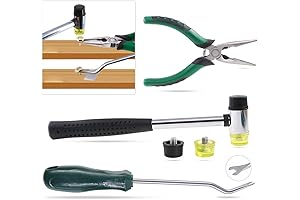 Hilitchi 5 Pcs Upholstery Tool Set with Tack Hammer, Staple Nails Remover, and Decorative Tacks