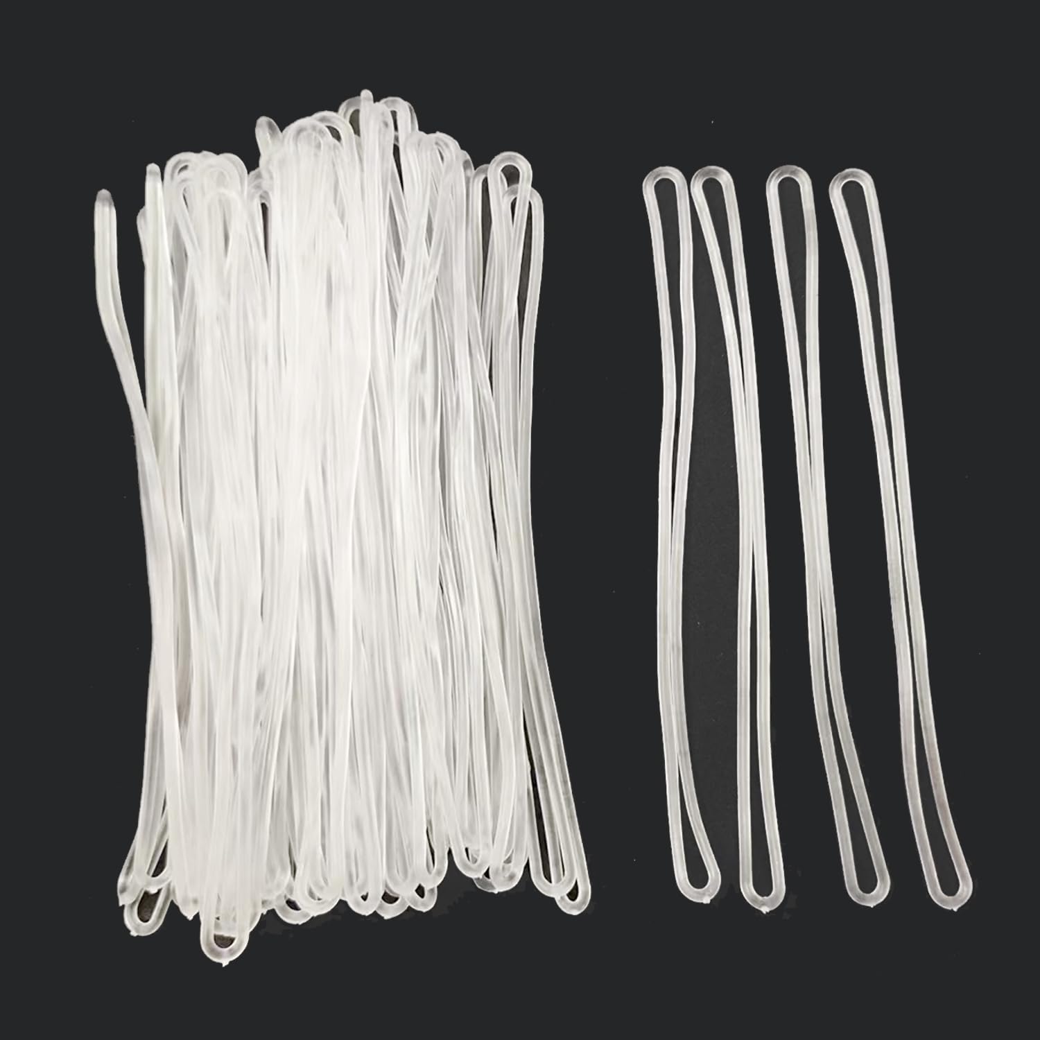 MEYIART 50-Pack Clear Plastic Luggage Tag Loops Premium Clear Plastic Luggage Tag Holder/Worm Loops ID Badge Holder Business Card Insert Bags Tags