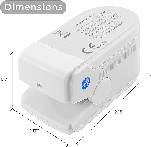 Miniatura 4 de Facelake FL400 Pulse Oximeter with Neckwrist Cord, Carrying Case and Batteries- White