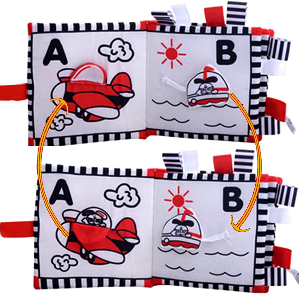 2 Black and White Book for Newborns Visual Stimulation High Contrast Baby Toy Touch and Feel