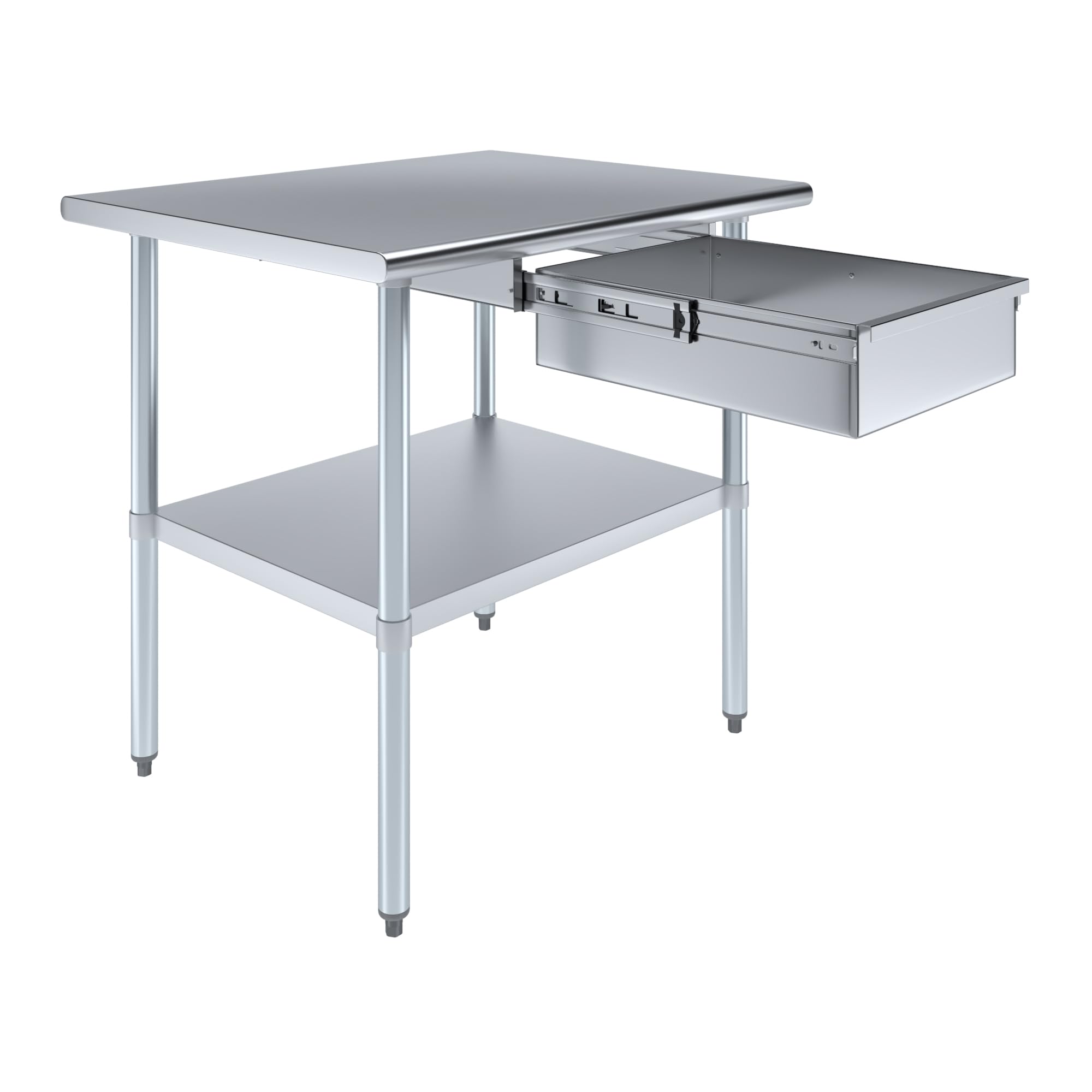 AmGood Stainless Steel Table with Drawer | Commercial &amp; Residential Kitchen Laundry Garage Utility Bench | NSF Metal Prep Table (Stainless Steel Table + Drawer, 36" Long x 30" Deep)