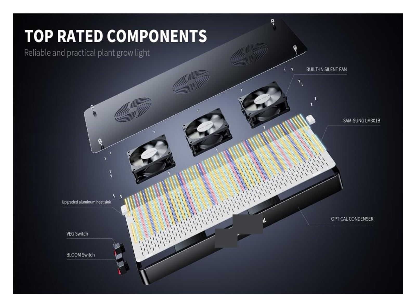 Lámpara de Cultivo, Luz Led de Cultivo de Espectro Completo, 3 uds., 3000W, 301H, fitoamplificador Led for Plantas, Tienda, de Cultivo hidropónico, Invernadero