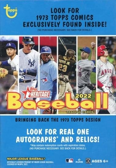2022 Topps Heritage Baseball EXCLUSIVE Factory Sealed HANGER Box with (35) Brand New Cards! Look for COMICS Inserts, Rookies & Parallels!