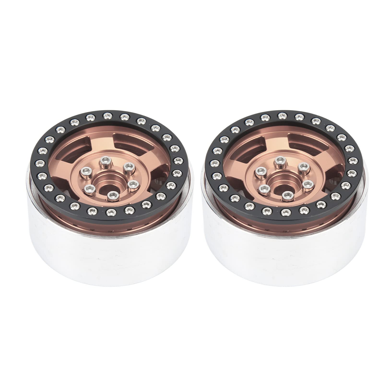 Cerchi per auto RC da 1,9 pollici in lega di alluminio premium con Beadlock per SCX10 MST 1/10 RC Car, 4 pezzi, resistenti, leggeri, lavorati a CNC. (Bronzo)