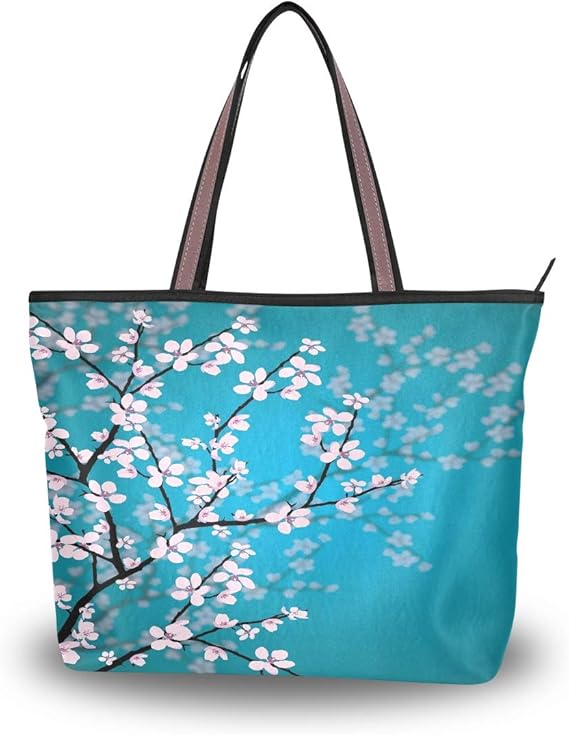 Amazon Auuxva 日本製 桜柄 ハンドバッグ レディース トートバッグ トップハンドル ショルダーバッグ サッチェルパース Us サイズ M Auuxva ハンドバッグ