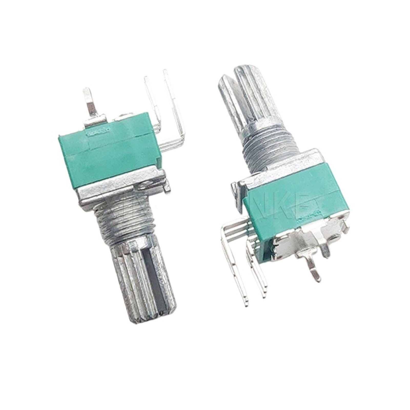3 SZTUK RK097G 097 Typ Podwójna pionowa zakrzywiona podstawa 6pin A50K A503 regulator głośności, potencjometr długość trzonu kwiatowego 15 mm (50 K omów)