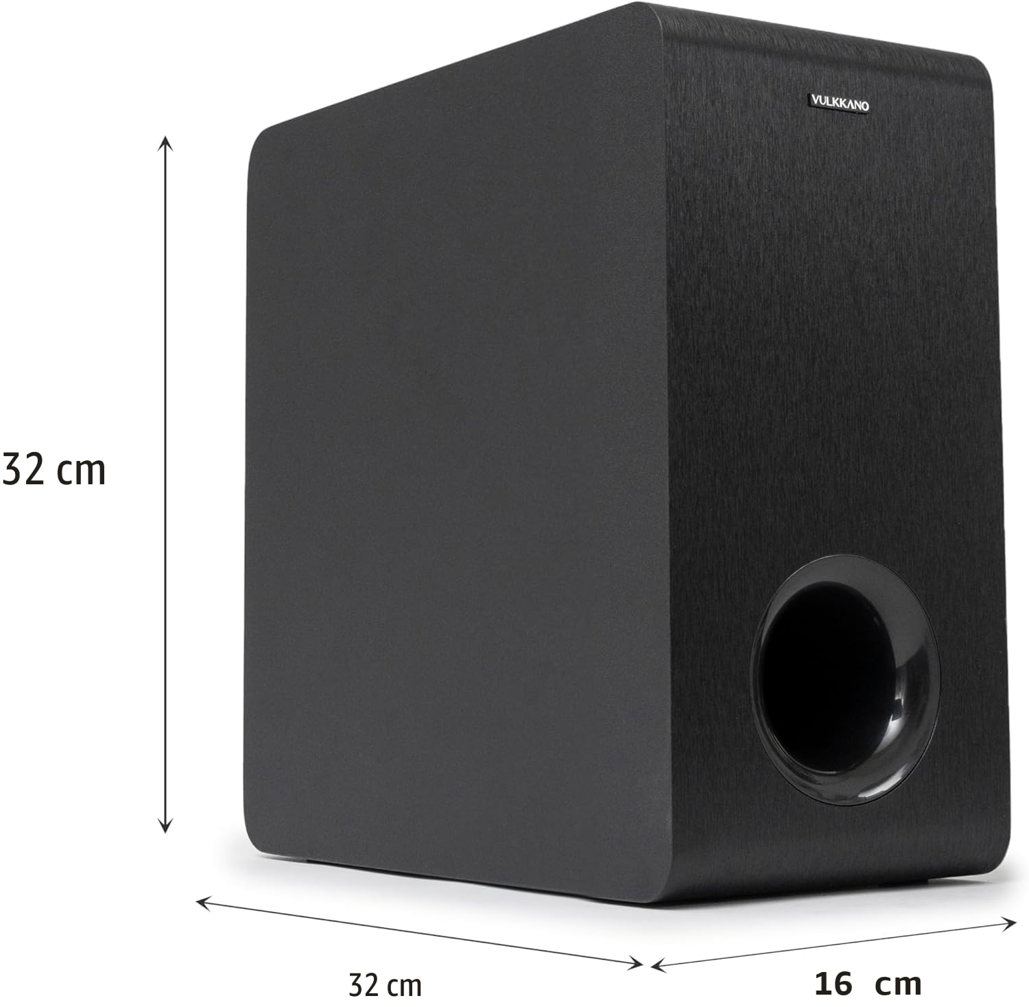 VULKKANO SUB6 MKII Kompakter aktiver Subwoofer mit 15,2 cm (6 Zoll) mit tiefem Bass und elegantem Design für Heimkino, Musik und Videospiele, Frequenz: 50 Hz bis 200 Hz