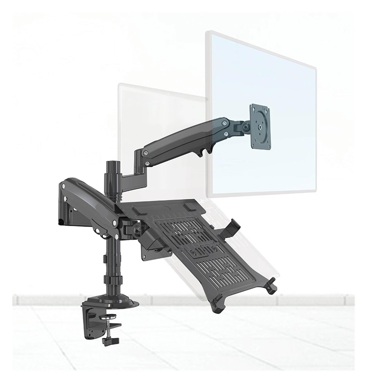 TKJfdTY H180-Fp Gas Spring Double Arm For 17" - 27" Monitor Stand + 10" - 17" Stand Gas Spring Stand Loading 2-9 Kg