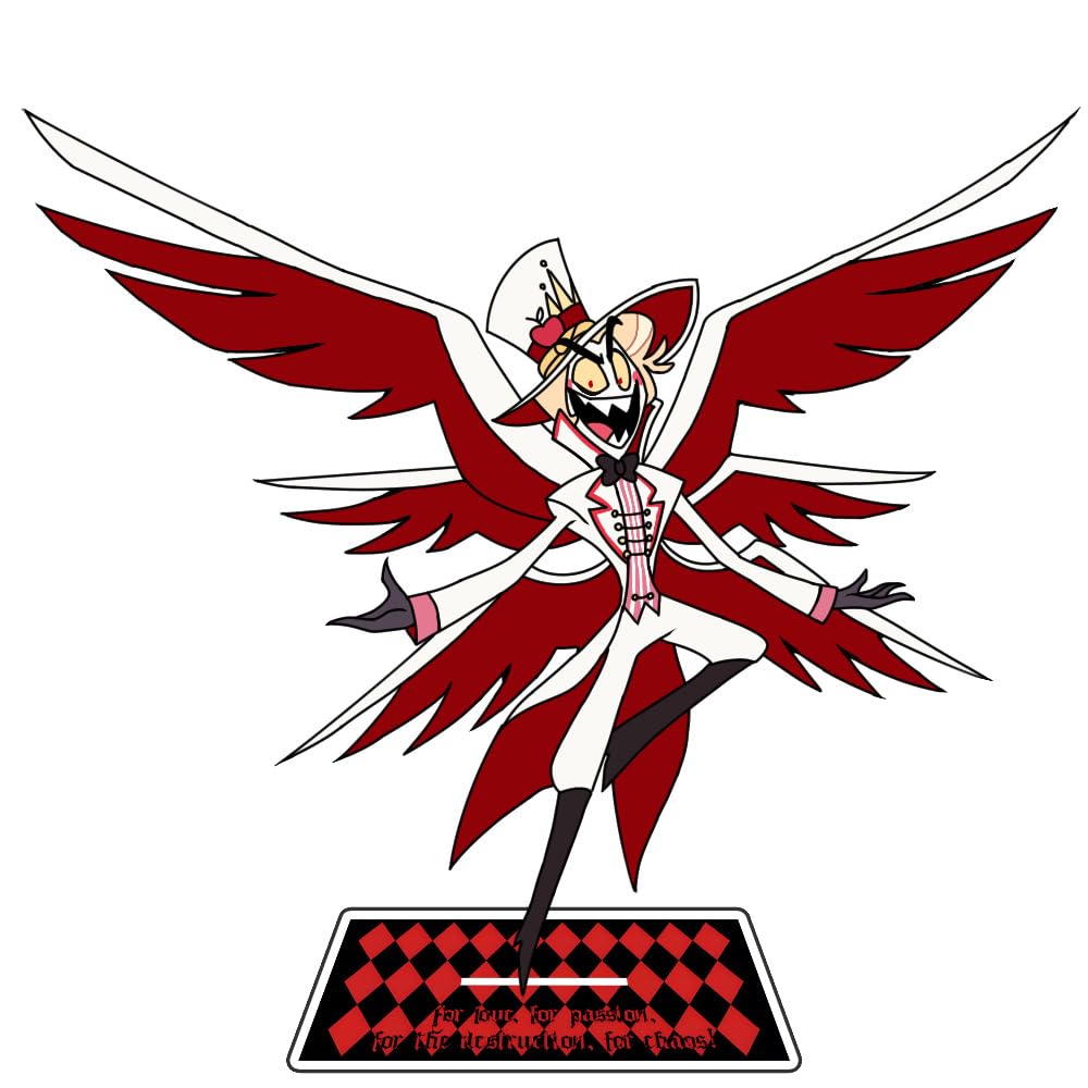 Xinchangda Hazbin Hotel Anime Figure Acrylic Stand Alastor/Angel Dust/Charlie Morningstar/Vaggie Model Statue Desktop Display Standing Figures