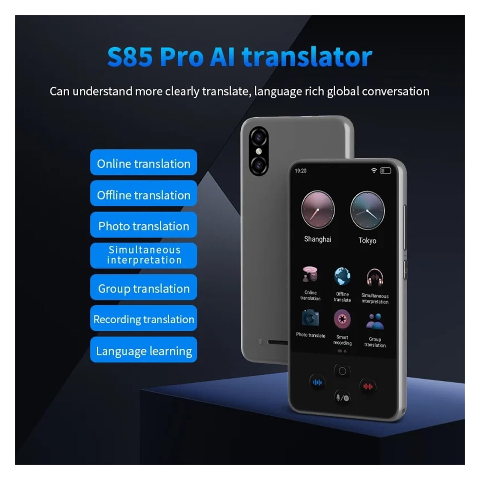 Amazon.co.jp: ポータブル翻訳機 S85 Pro WiFi 138言語オンライン