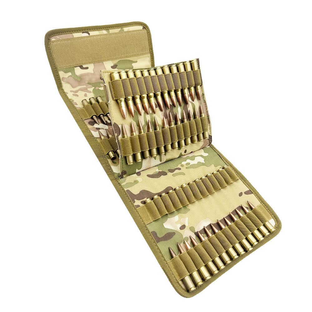 100 Rounds Rifle Pistol Bullet Cartridge Bandoleer Ammo Ammunition Shell Carrier Holder Case Magazine Pouch for .38 9mm .357