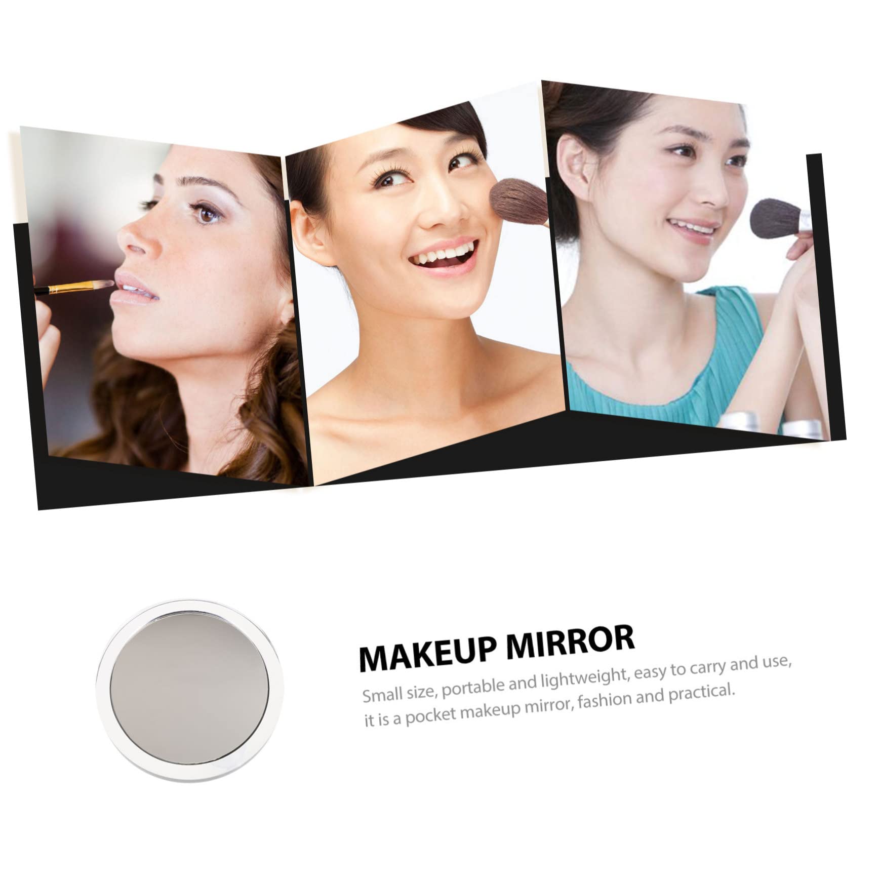 FRCOLOR 4 Espejos de Maquillaje con Ventosa para Mujer, Espejo de Maquillaje, Espejo de baño, Espejo de Aumento, Espejo de 20 aumentos, práctico Lupa de Afeitar, Viajes