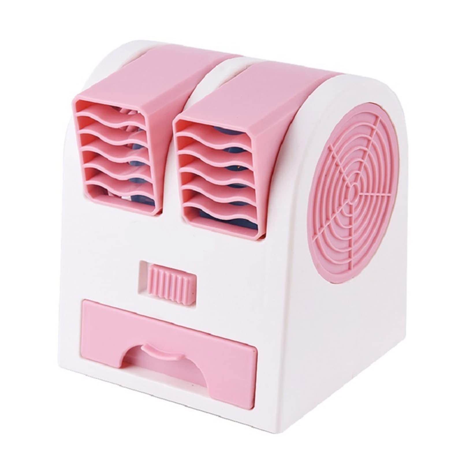 Usb Mini Fan Air Cooler Desktop Conditioner Humidifier Purifier Cooling Fans For Home Office Portable Quiet Electric Airflow Comfort Refreshing Breeze(Pink)