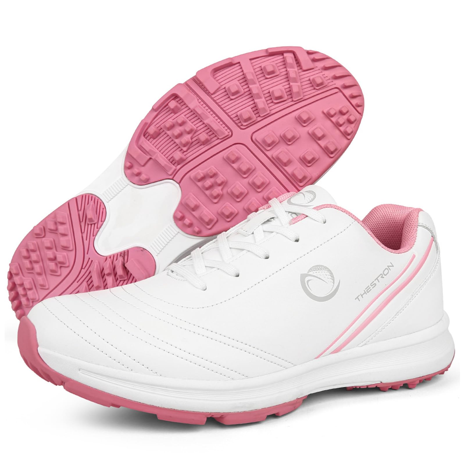 Golfschuhe Damen wasserdichte Leder Golf Trainingschuhe Spikeless atmungsaktiv rutschfest Outdoor Freizeit