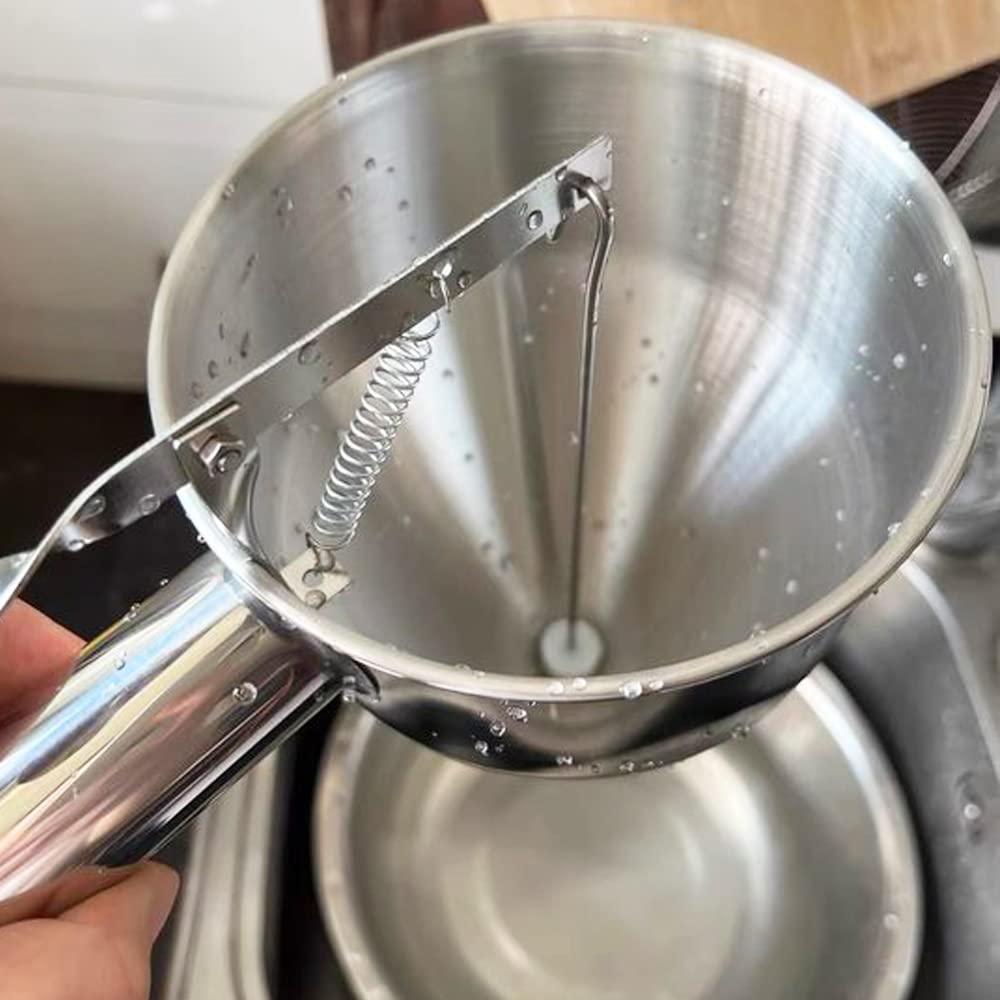 Entonnoir à Piston Inox 18mm - Avec 4 Buses Pour Pâtisserie Et Cuisine