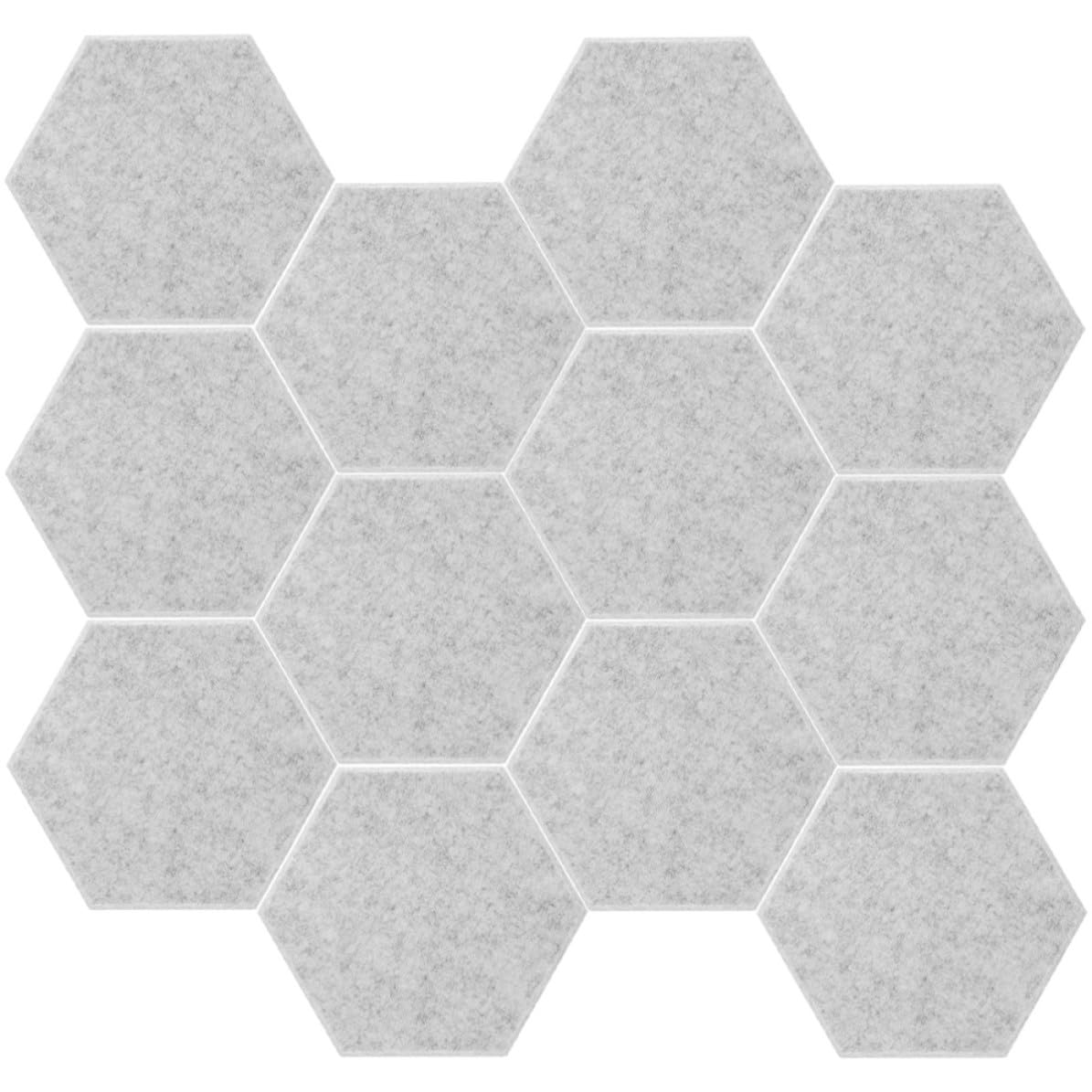 Lurrose Pannello Fonoassorbente Esagonale Decorazione Murale 12 Pezzi in Fibra di Poliestere, Assorbimento Acustico, per Pareti Interne per Podcast e Campi da Calcio
