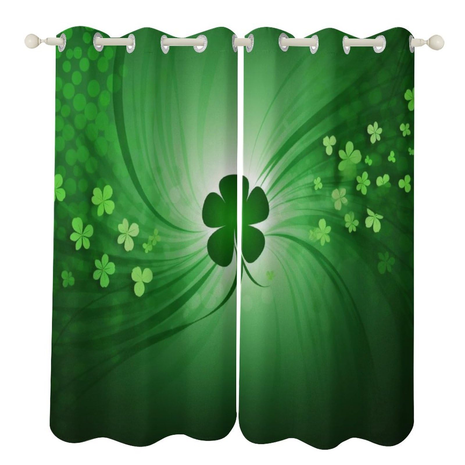 Rideaux occultants thermiques de salon et cuisine, ambiance Happy St Patrick