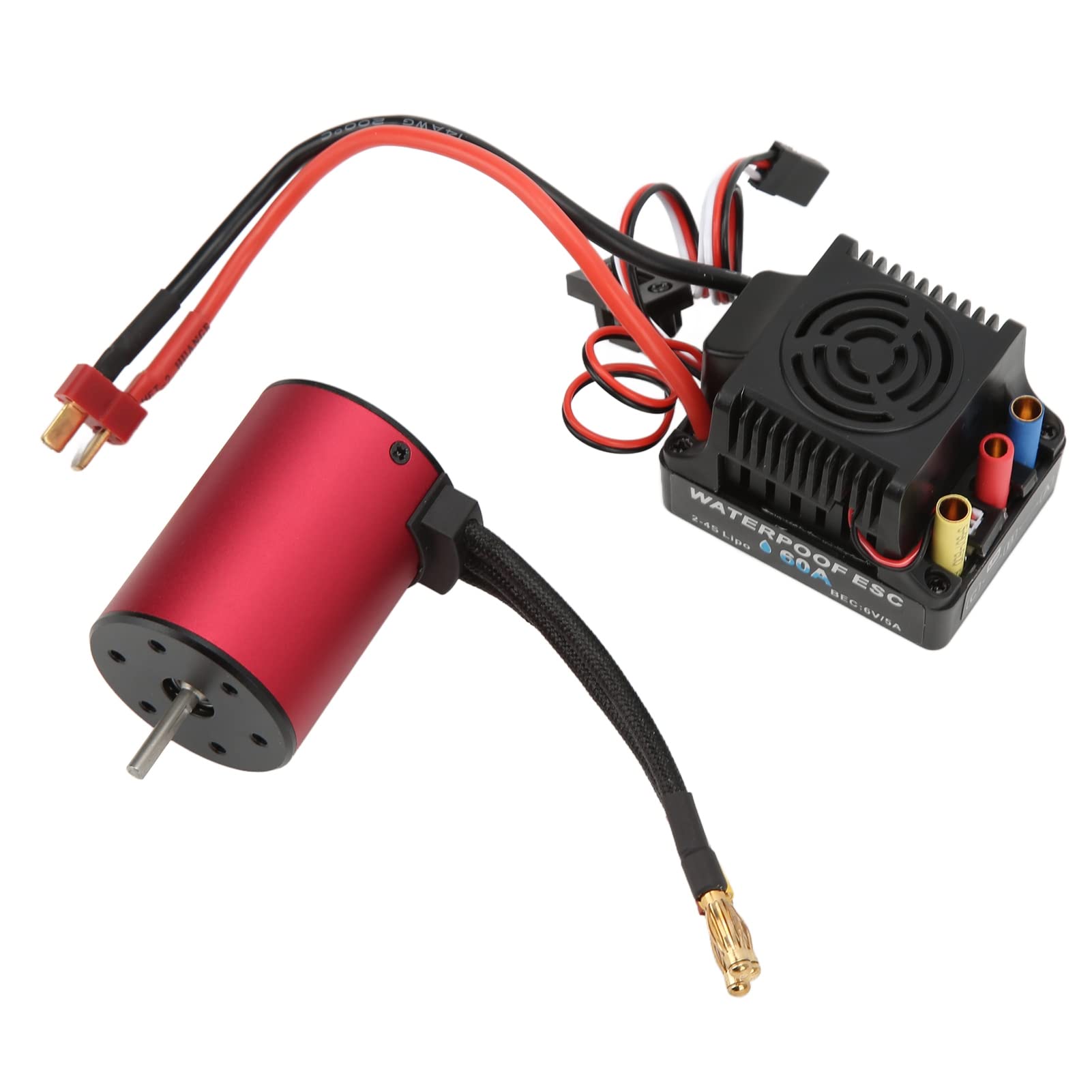 Kit ESC per Motore Brushless 4300KV, Parti di Aggiornamento per Auto RC in Lega di Alluminio, Set ESC Motore Auto RC 1/10 Ad Alta Coppia Impermeabile, Realizzato in