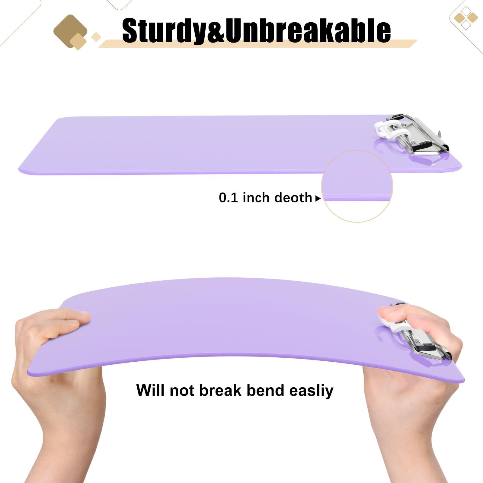 Hongri Plastic Clipboard with Pen Holder, Purple 8.5x11 Letter Size Clip Board for Classroom Office, Students - Image 4