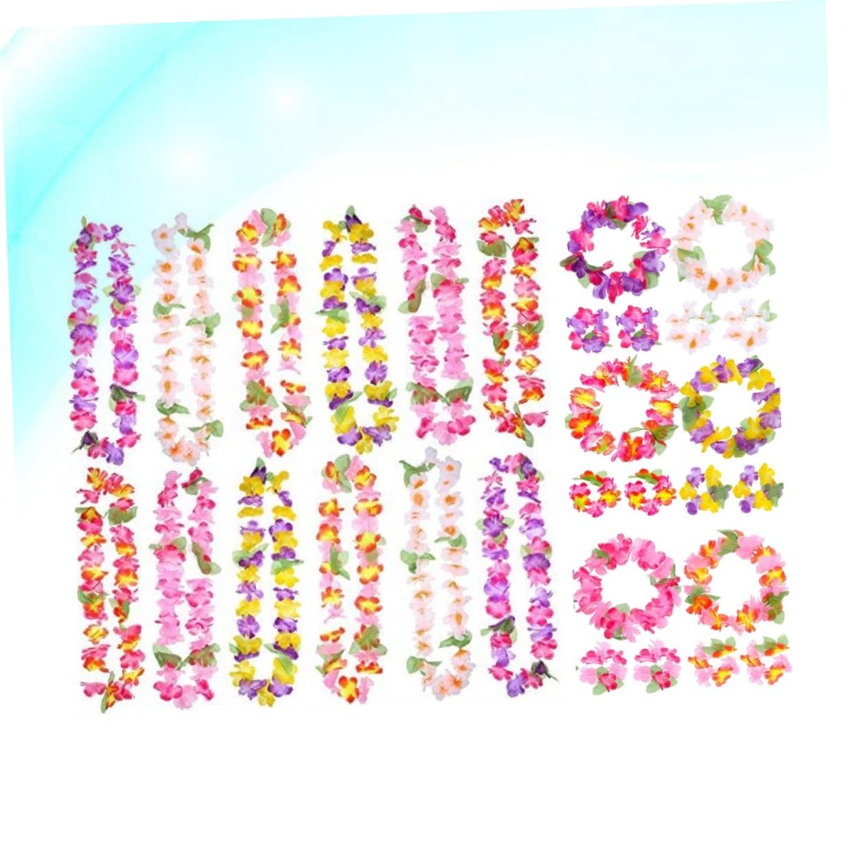 SHINEOFI Collar Hawaiano 12 Piezas Guirnalda Hula Collar de Guirnalda Lei Guirnalda de Flores Collares Guirnalda Hawaiana Suministros de decoración de Fiesta Luau pétalo Colocar Accesorios