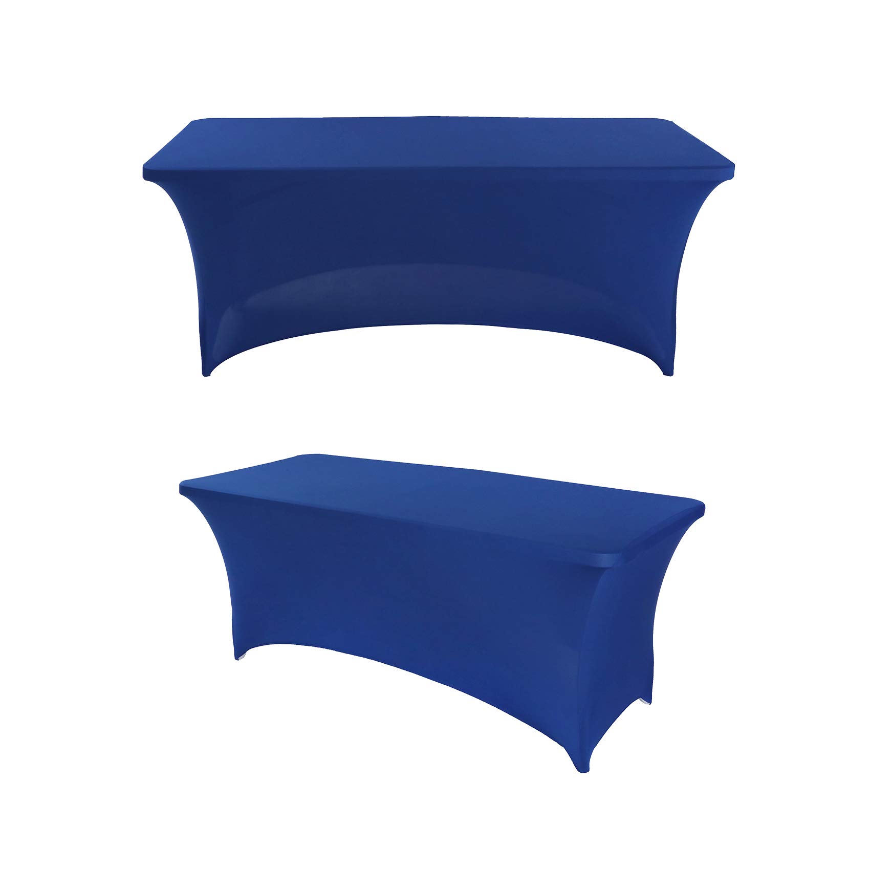 8FT Pack of 2 Stretch Spandex Table Cover Fitted for Folding Table, Perfect for Wedding Party Event Dinner Trade Show Decoration 96" L x 30" W x 30" H(Royal Blue)
