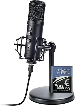 DOCKIN  MP2000 Studio USB Microphone - Podcast Microphone Set for PC & Mac with 3m Cable, Stand, Spider Shock Mount, LED Lights - Condenser USB Mic for Podcasting, Streaming, Singing, Music, Recording