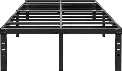 FSCHOS Marco de cama de tamaño completo, 18 pulgadas de alto, marcos de cama de metal, soporte de listones de acero reforzado, no necesita somier,