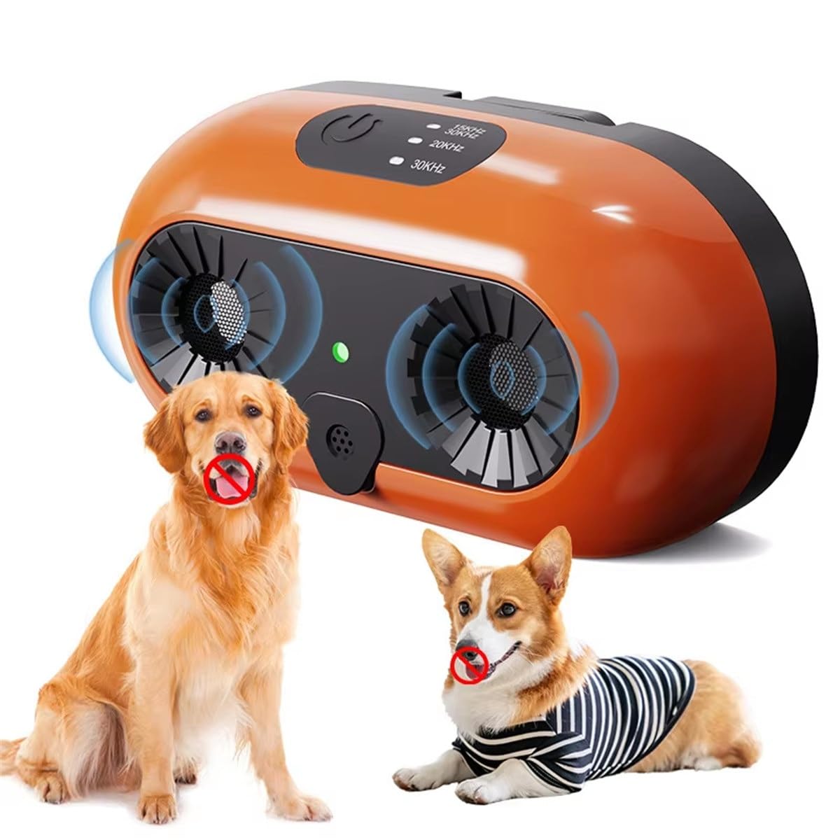 XAUCY Dispositivo anti-abbaio ad ultrasuoni dispositivo per abbaiare per esterni dispositivo di abbaiamento del cane nel cortile Dispositivo intelligente anti-abbaio per interni ed esterni