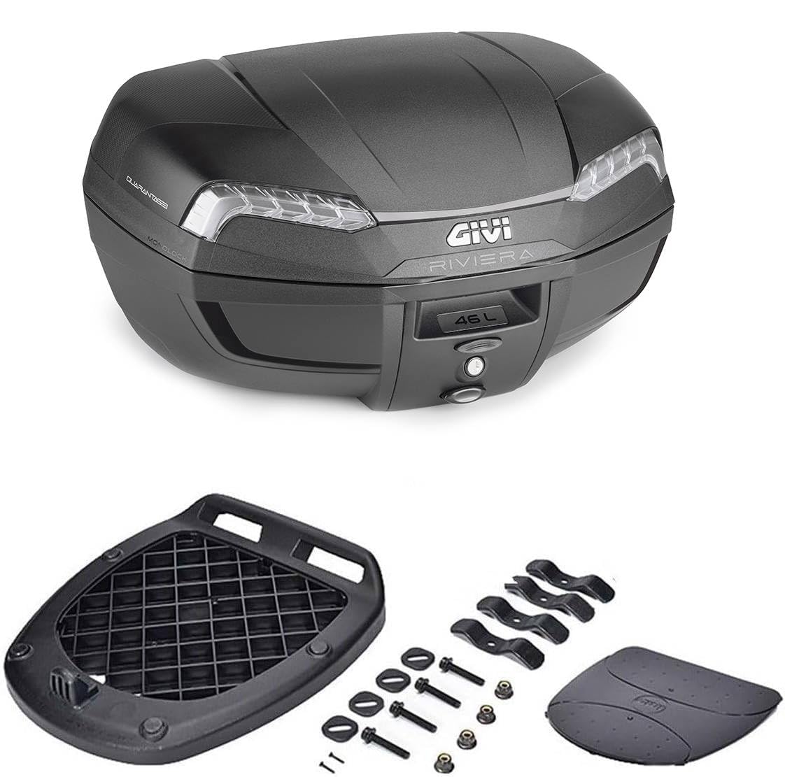 GIVI E46NT2 Monolock Topcase Maleta para moto con placa de fijación