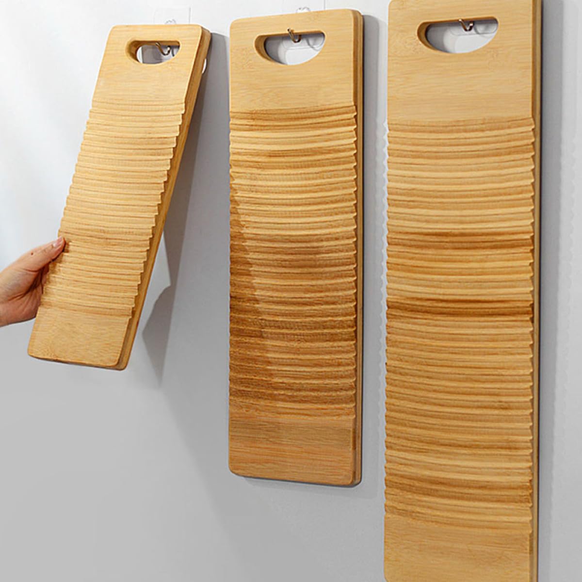 BETOOKY Rutschfestes Rechteckiges Waschbrett Robust und Leicht Verformbar für Handwäsche im Badezimmer in Khaki Farbe 50x18x1,8cm Zufällige Farbe